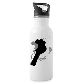 Snowboard girl - Trinkflasche mit integriertem Trinkhalm - Weiß - Rechts