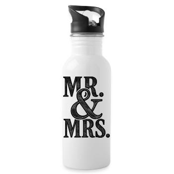 MR. & MRS - Romantic Wedding - Newlyweds - Water bottle with straw - white - Right