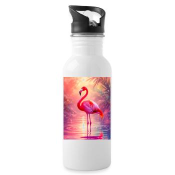 Flamingo – Spirit of Grace and Color - Water bottle with straw - white - Right