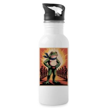Portland Resistance Frog - T-Shirt de protestation États-Unis - Gourde avec paille intégrée - blanc - Droite