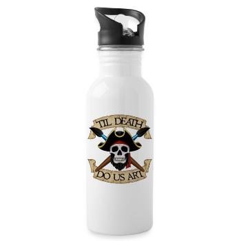 Art is life - Water bottle with straw - white - Right