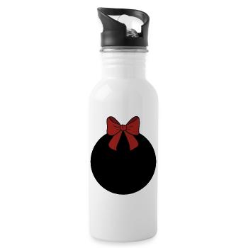 Weihnachtskugel  - Trinkflasche mit integriertem Trinkhalm - Weiß - Rechts