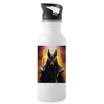 Anubis – Gardien des âmes - Gourde avec paille intégrée - blanc - Droite
