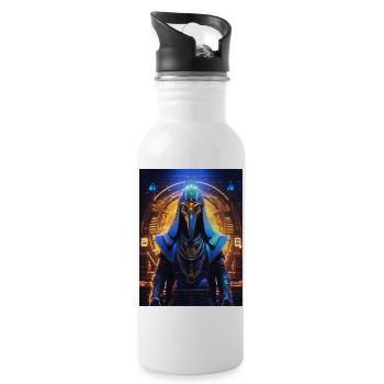 Thoth – Der Schriftgelehrte der Sterne - Trinkflasche mit integriertem Trinkhalm - Weiß - Rechts