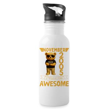 November 2005 20 Years of Being Awesome - Water bottle with straw - white - Right