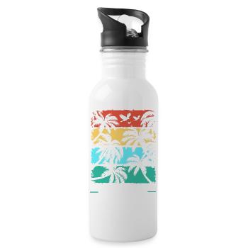 Fiji Fiji Fiji Fiji Fidschi Fidschi Fidschi - Trinkflasche mit integriertem Trinkhalm - Weiß - Rechts