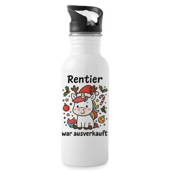Reindeer was sold out - merry Christmas - Water bottle with straw - white - Right