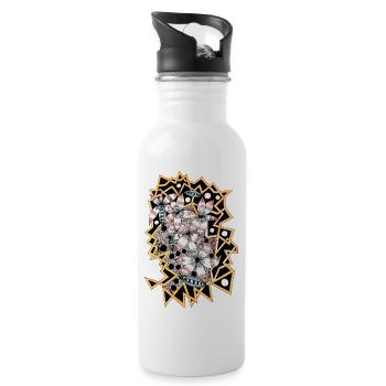 Puissance florale géométrique - Gourde avec paille intégrée - blanc - Droite