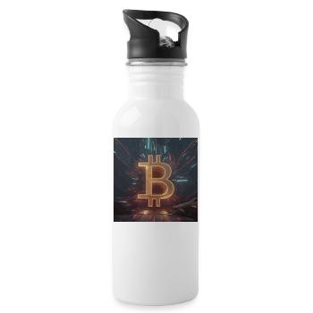 Bitcoin Power Development – Dynamic Energy - Water bottle with straw - white - Right