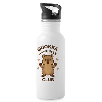 Quokka Happiness Club - Water bottle with straw - white - Right