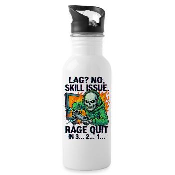 Was? No, Skill Issue. - Water bottle with straw - white - Right