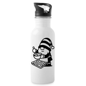 Gnome Gnome Baking Cookies Cookies - Water bottle with straw - white - Right
