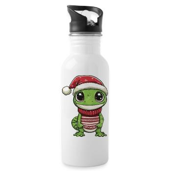Noël de Noël Lizard - Gourde avec paille intégrée - blanc - Droite