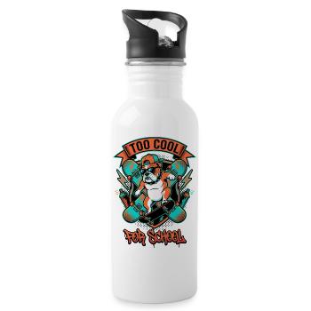 Too Cool Bulldog Skater - Trinkflasche mit integriertem Trinkhalm - Weiß - Rechts