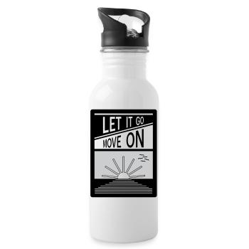 Let it go. Move on. - Water bottle with straw - white - Right