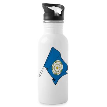 Flag of Yorkshire - Water bottle with straw - white - Right