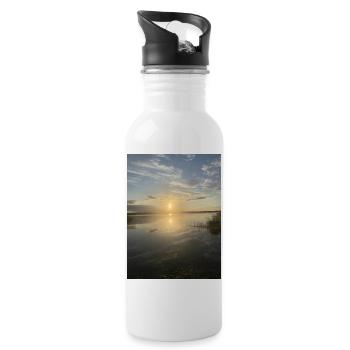 Sunset at Pacific Lake - Water bottle with straw - white - Right