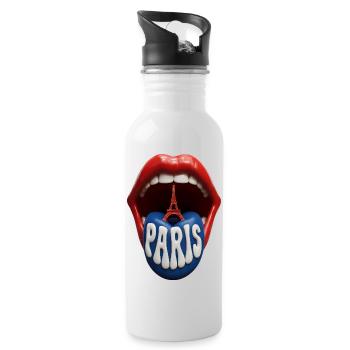 Pop Art de la Langue de Paris - Gourde avec paille intégrée - blanc - Droite