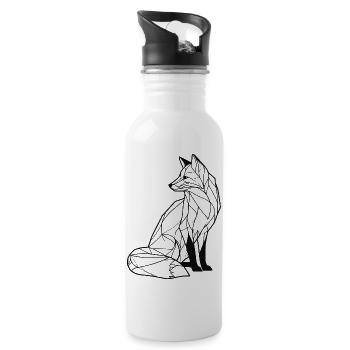 eleganter Fuchs - Trinkflasche mit integriertem Trinkhalm - Weiß - Rechts