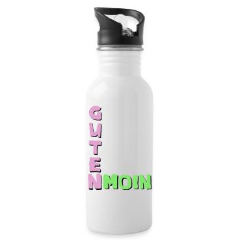 Guten moin Good morning - Trinkflasche mit integriertem Trinkhalm - Weiß - Rechts