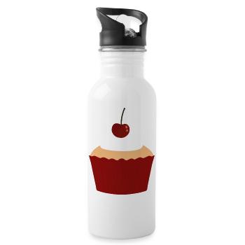 Kirschcreme-Cupcake-Zauber - Trinkflasche mit integriertem Trinkhalm - Weiß - Rechts