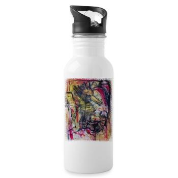Seepferdchen - Trinkflasche mit integriertem Trinkhalm - Weiß - Rechts