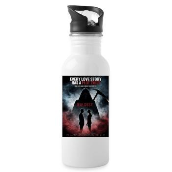 Plot Twist Liebe Eifersucht - Trinkflasche mit integriertem Trinkhalm - Weiß - Rechts