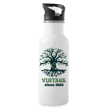 Vintage 1966 - Trinkflasche mit integriertem Trinkhalm - Weiß - Rechts