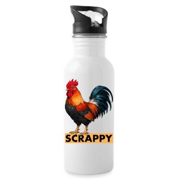 Scrappy Rooster Speranza funny Gaming Community - Water bottle with straw - white - Right