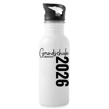 Grundschule Abschluss 2026 - Trinkflasche mit integriertem Trinkhalm - Weiß - Rechts