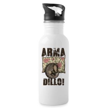 Tatou Armadillo Vintage Fleuri - Gourde avec paille intégrée - blanc - Droite