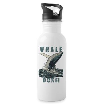 Vintage Whale Done Whale Humor - Trinkflasche mit integriertem Trinkhalm - Weiß - Rechts