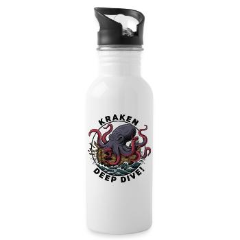 Kraken Deep Dive Attack Ship - Water bottle with straw - white - Right