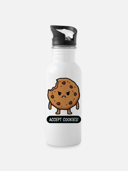 Accepter les cookies - Gourde avec paille intégrée - blanc