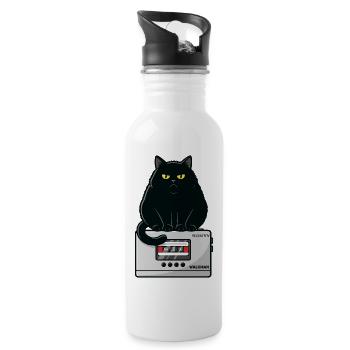 Walkman Loaf Cat Music K7 - Water bottle with straw - white - Right