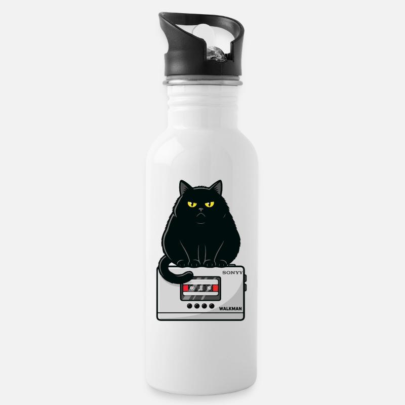 Walkman Loaf Cat Music K7 - Trinkflasche mit integriertem Trinkhalm - Weiß