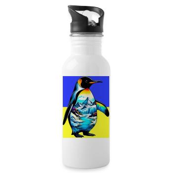 pingouin - Gourde avec paille intégrée - blanc - Droite
