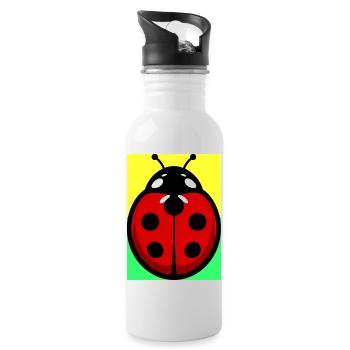 Marienkäfer - Trinkflasche mit integriertem Trinkhalm - Weiß - Rechts