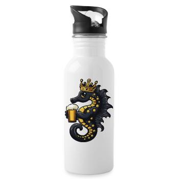Seahorse Beer King - Water bottle with straw - white - Right