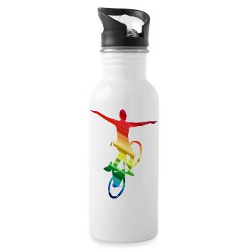 Artistic cycling, artistic cycling, indoor cycling - Water bottle with straw - white - Right