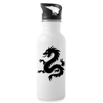 Chinese Dragon Icon - Water bottle with straw - white - Right