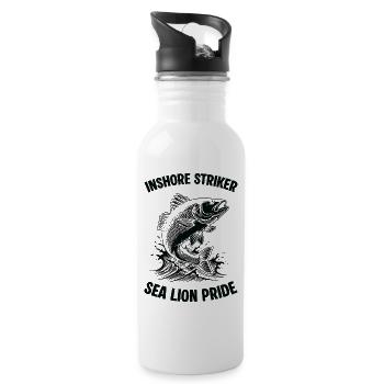 Sea Fishing Sea Bar Lion Pride - Trinkflasche mit integriertem Trinkhalm - Weiß - Rechts