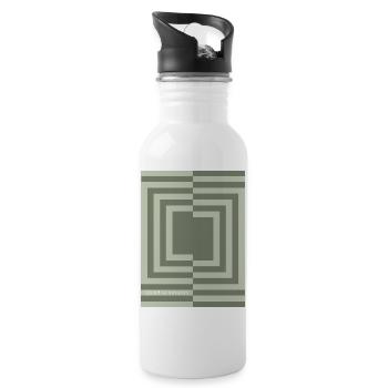 Quiet symmetry Minimal Geometric Poster - Water bottle with straw - white - Right