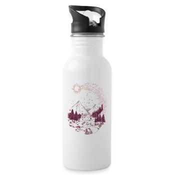 Mountain path Sonnenring - Water bottle with straw - white - Right