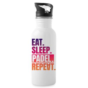 Eat Sleep Padel Repeat - Trinkflasche mit integriertem Trinkhalm - Weiß - Rechts