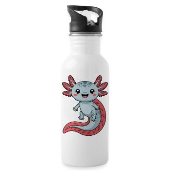 Axolotl - Water bottle with straw - white - Right