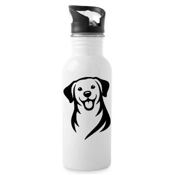 Chien - Gourde avec paille intégrée - blanc - Droite