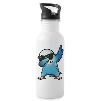 Tamponnement de Budgie Blue - Gourde avec paille intégrée - blanc - Droite