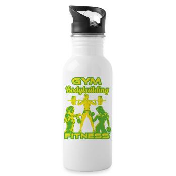 Fitness-gymGirlsG - Gourde avec paille intégrée - blanc - Droite