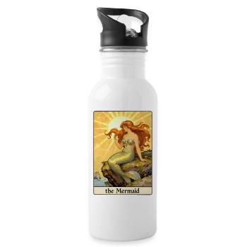 Vintage Mermaid Tarot Card - Water bottle with straw - white - Right